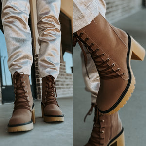 Jenna - Platform Military Boots