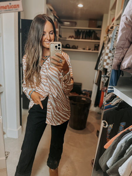 Zebra Dreams Satin Blouse
