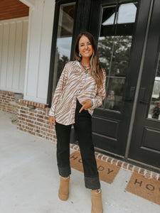 Zebra Dreams Satin Blouse