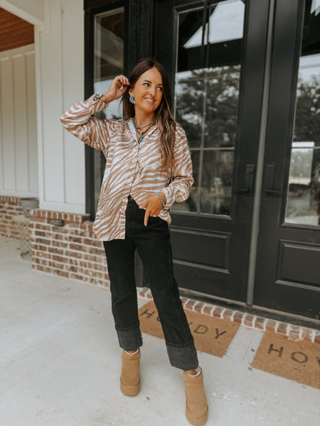 Zebra Dreams Satin Blouse