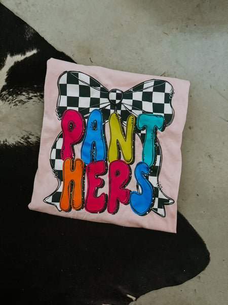 𝕐𝕠𝕦𝕥𝕙-Checkered Bow Panthers